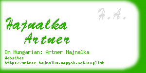 hajnalka artner business card